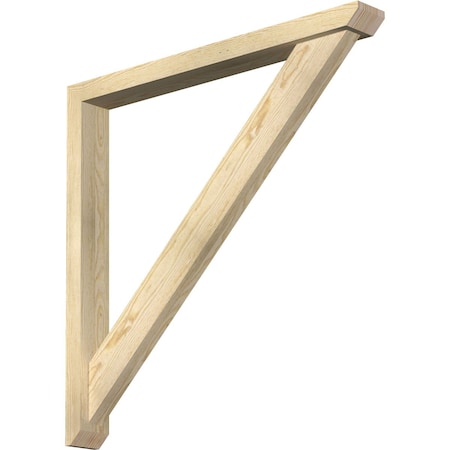 Ekena Millwork Traditional Slat Rough Sawn Bracket w/ Offset Brace, Douglas Fir, 4"W x 36"D x 36"H BKT0402X36X36TRA06RDF